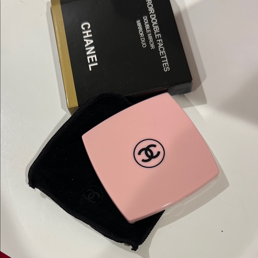 SOLD! CHANEL Pink Double Facettes Mirror